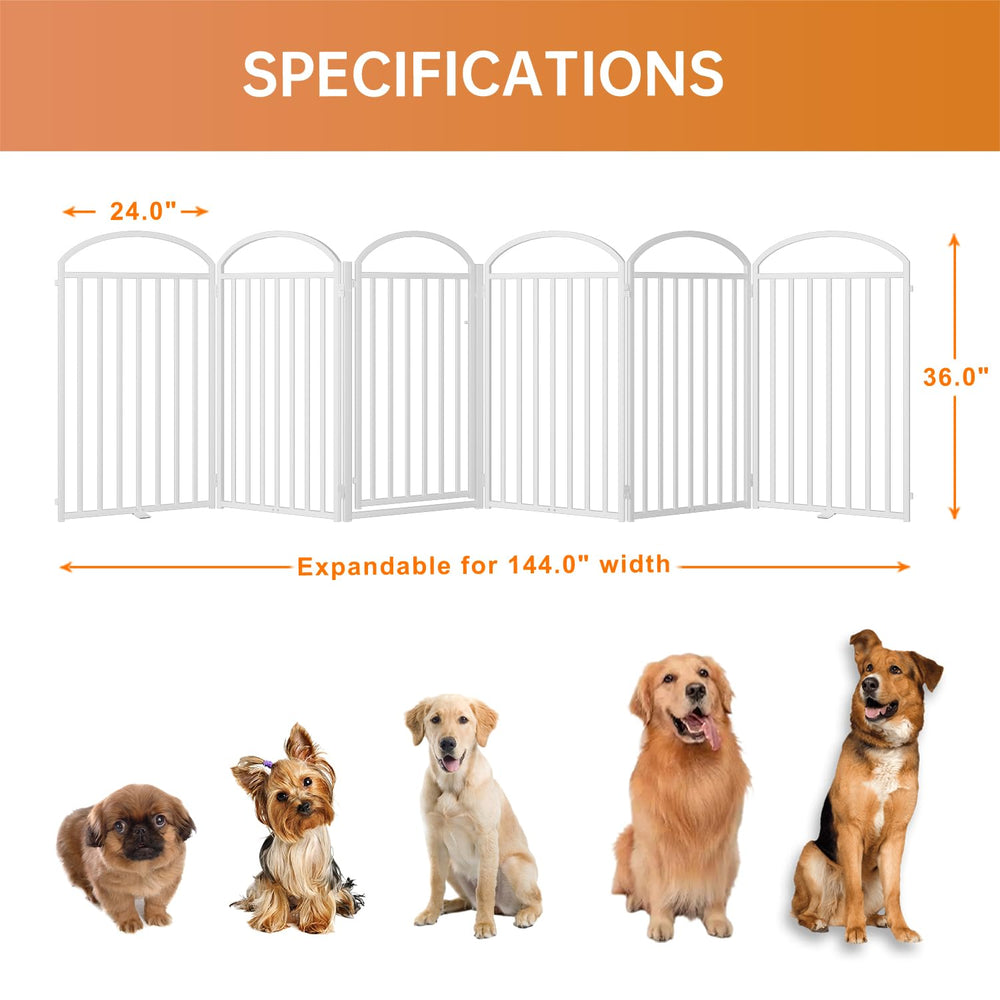 SNUOWU freestanding dog gate with anti-slip feet for stable setup.