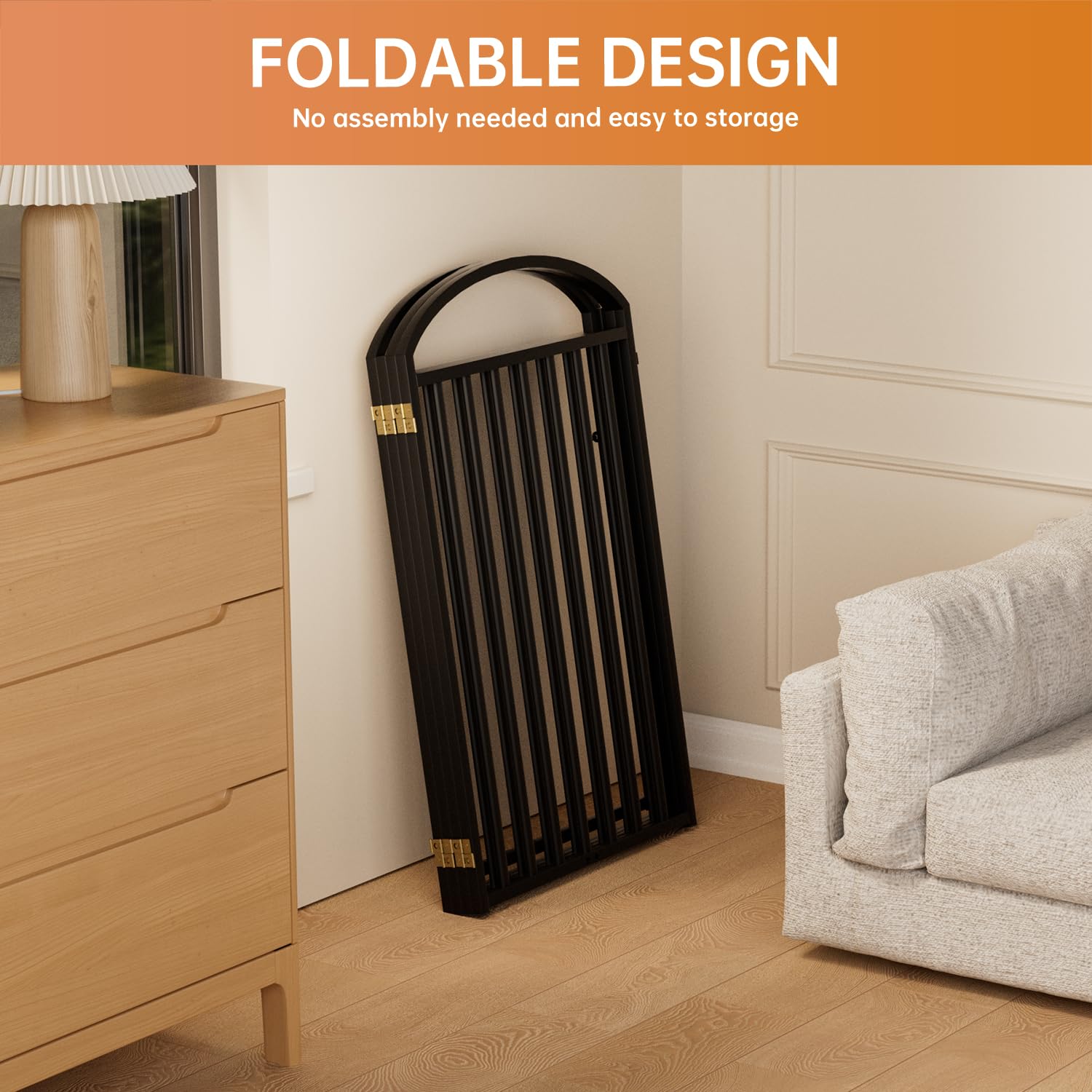 SNUOWU 96-inch wide, 36-inch tall design blends with decor while containing pets.