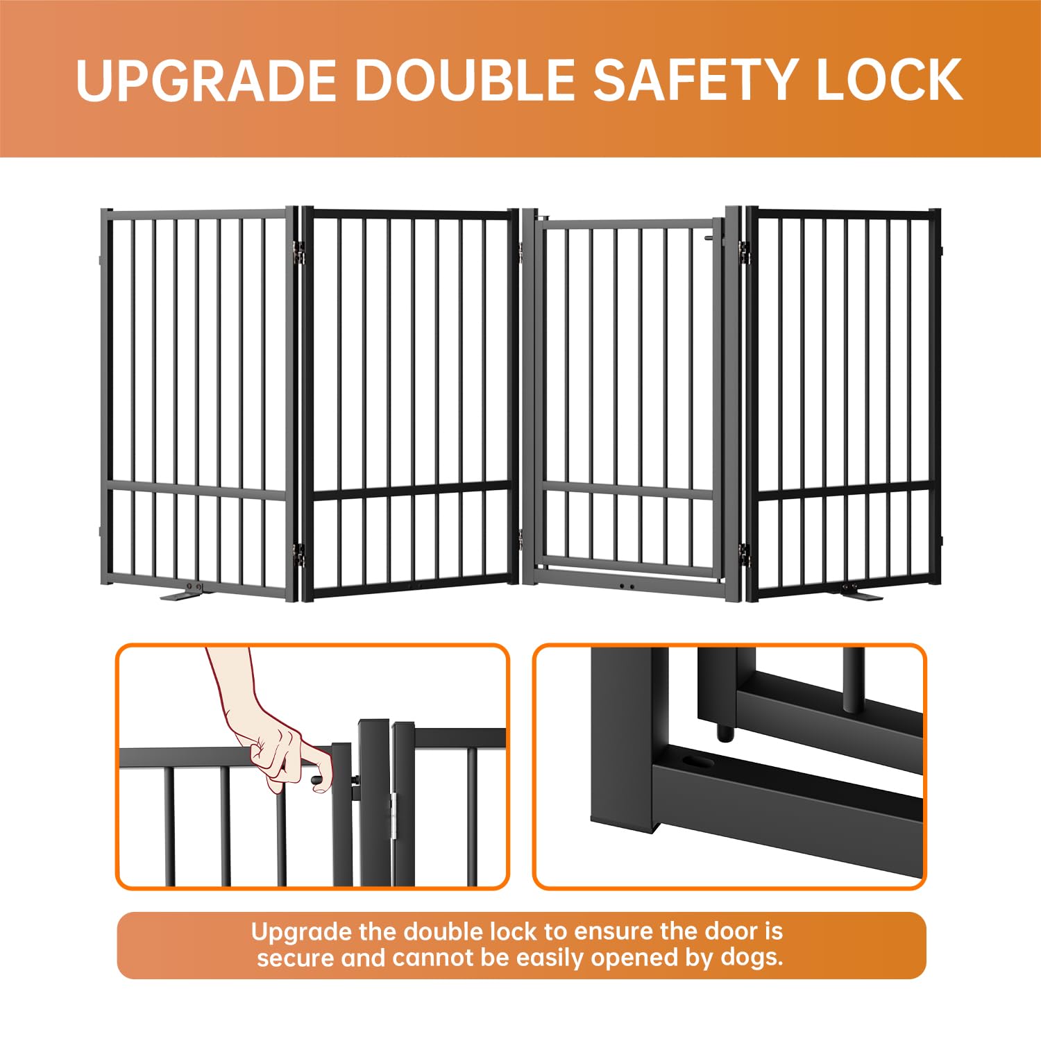 SNUOWU six-panel dog gate assembled for versatile room openings