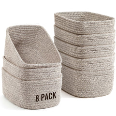 Snuvid 8-pack small storage baskets in a tidy shelf for versatile organization