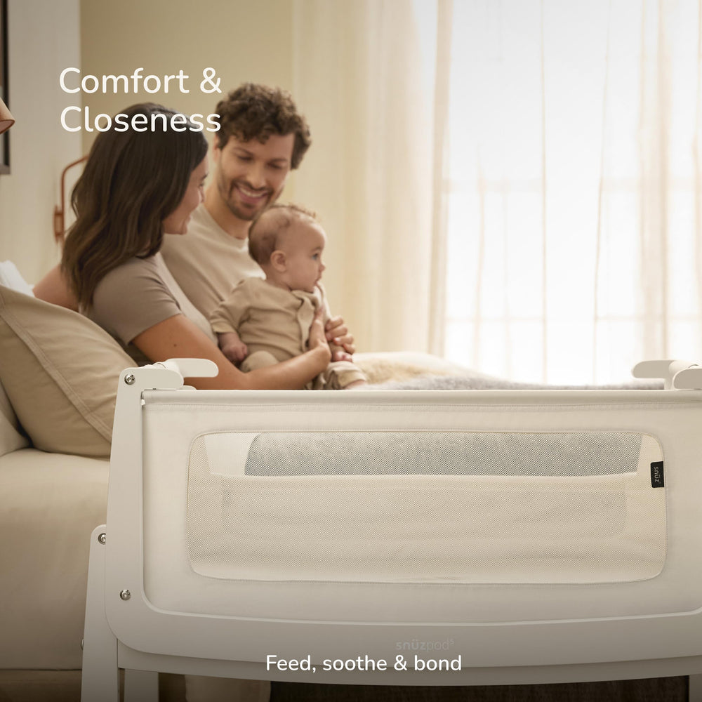 SnuzPod 5 lift-off bassinet used as a portable cradle around the home.