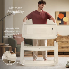 SnuzPod 5 with zip-down walls for easy, gentle night feeds.