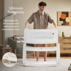 SnuzPod5 3D mesh mattress keeps baby cool and comfy