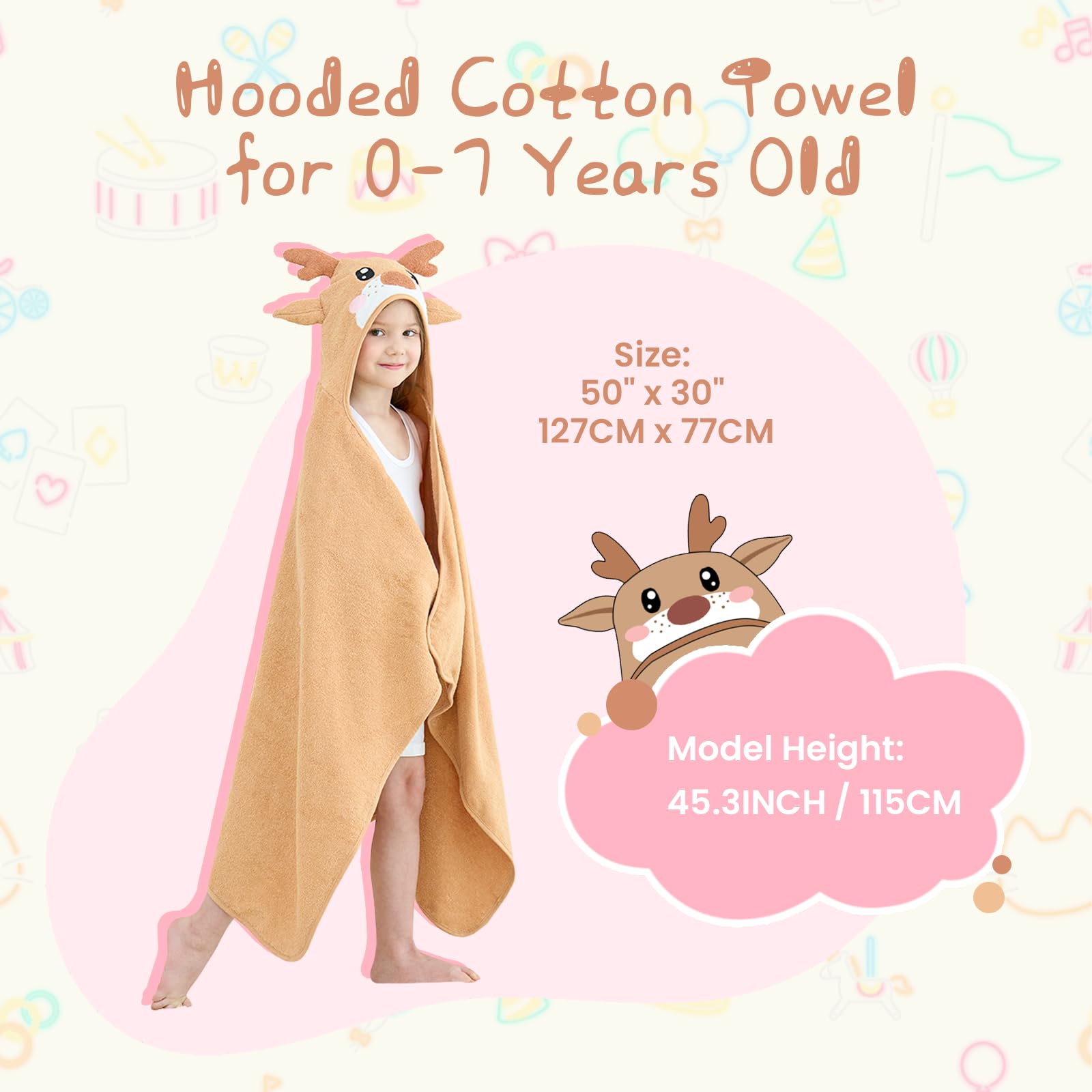 SO OQ STYLE QUARTERS 50x30 towel size keeps kids warm and cozy after bath