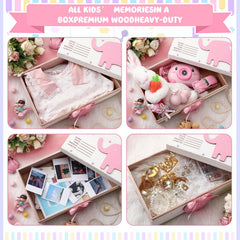 Soaoo pink elephant design highlights treasured birth details storage