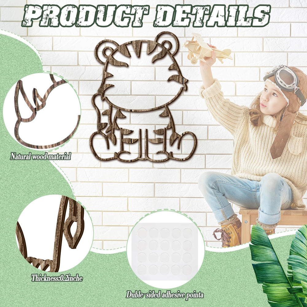 Soaoo Tiger wall art offers bold accents for a safari-themed space.