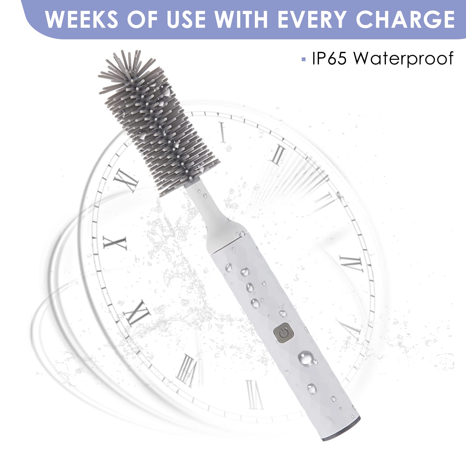 Soarup90000 rechargeable bottle cleaner with cordless operation and quick charging.