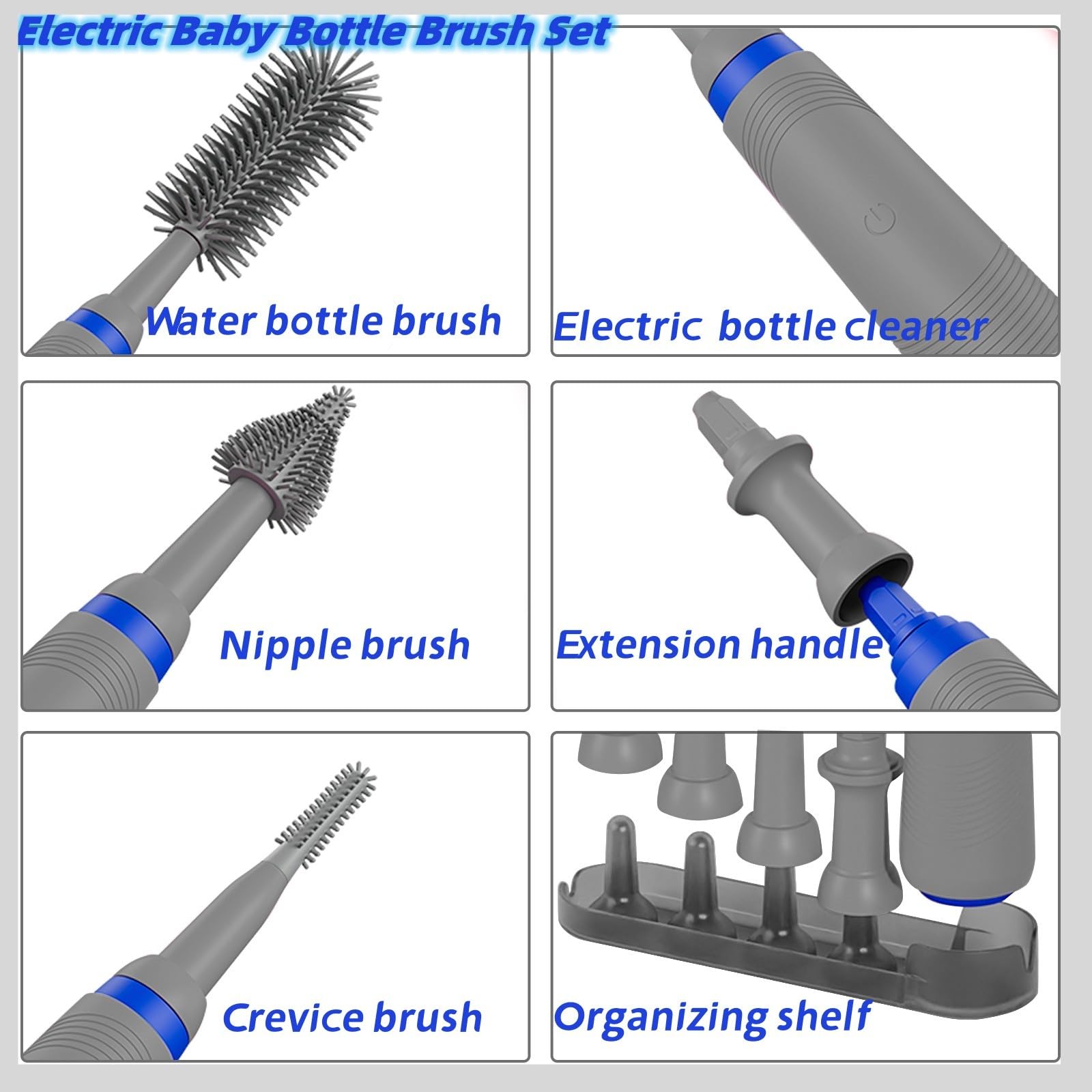 SoarUp90000 silicone bottle brush set delivers gentle yet effective cleaning of baby bottles.