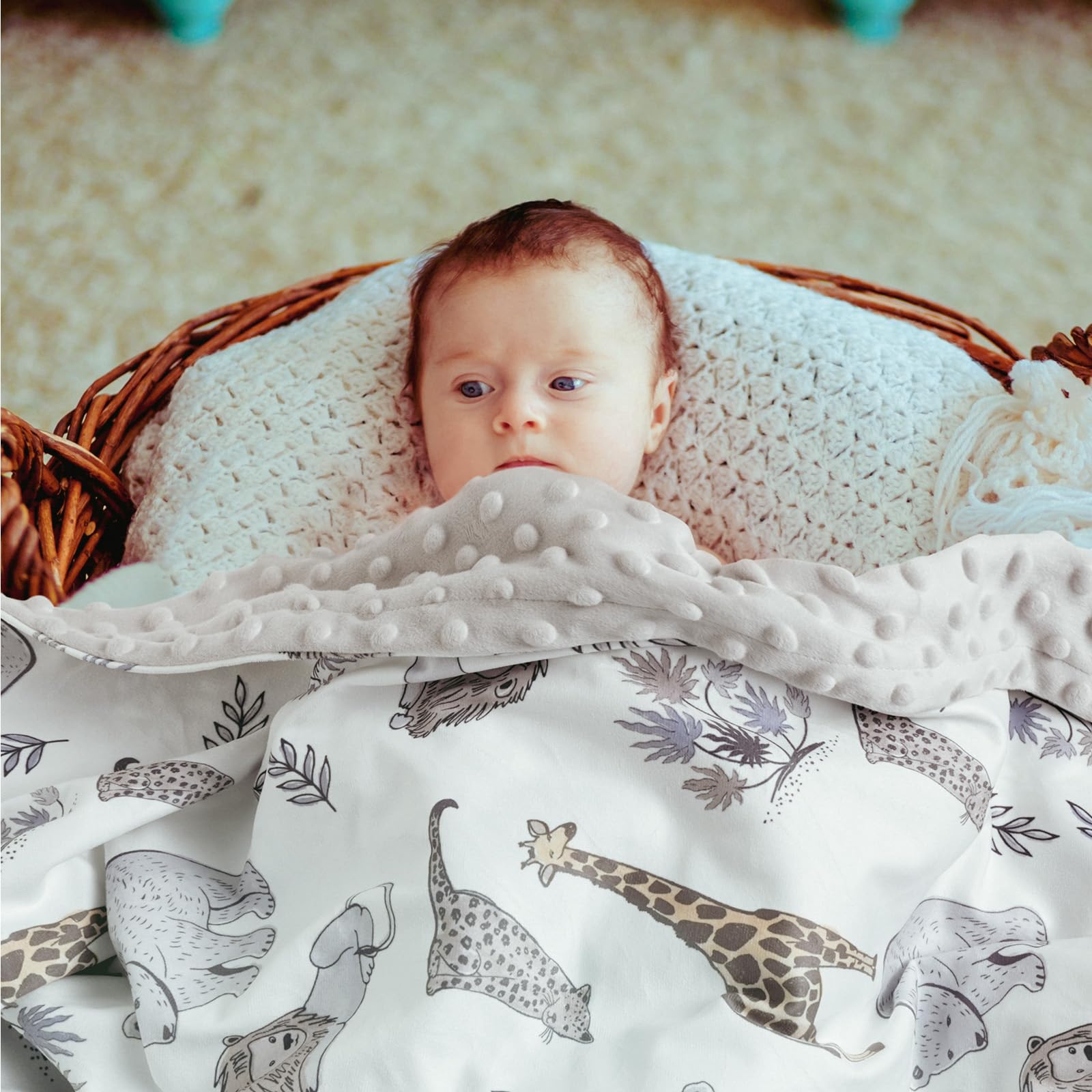 Soarwg Kids baby blanket in nursery decor colors, gender-neutral design.