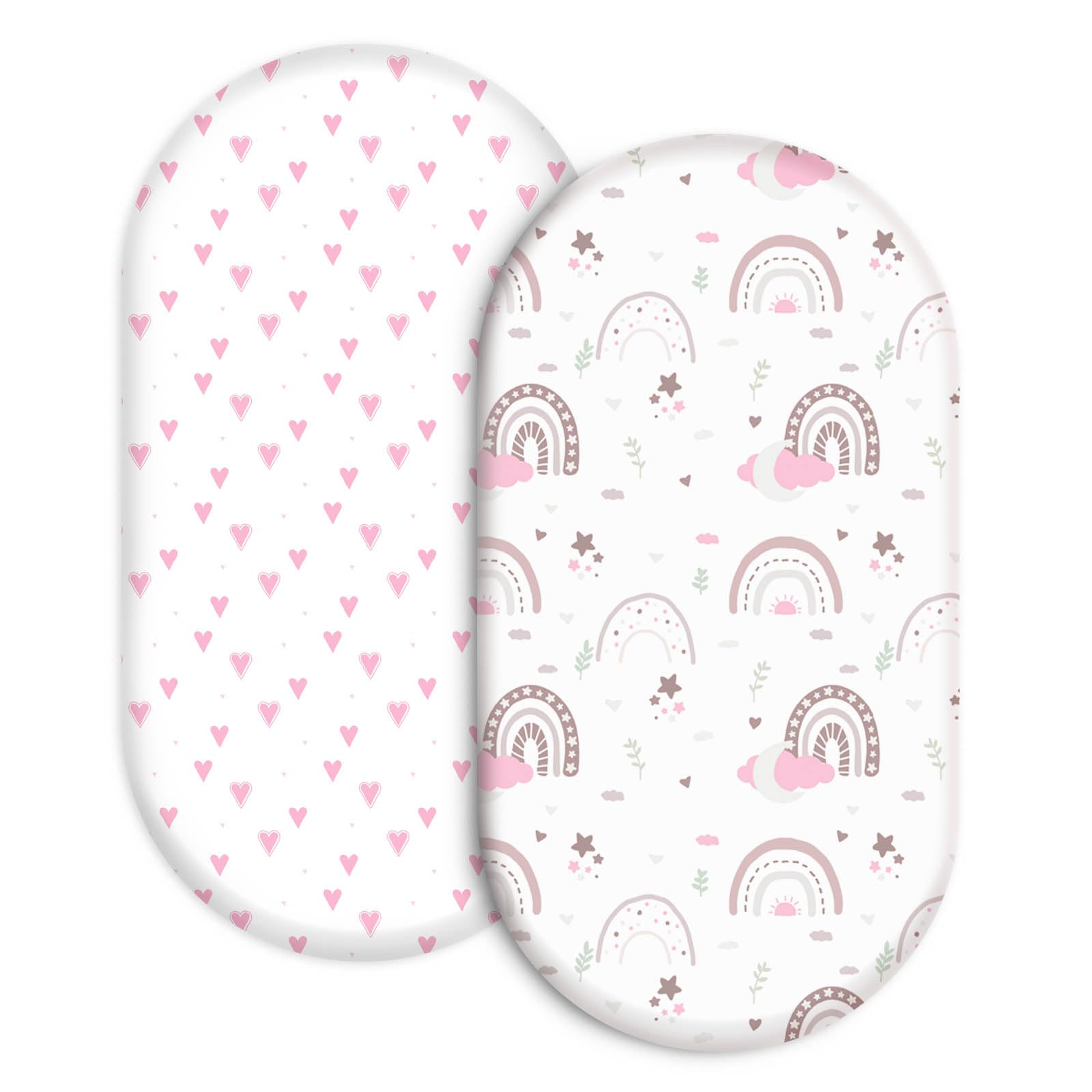 Soarwg Kids bassinet sheets 2-pack laid flat for easy replacement and comfort