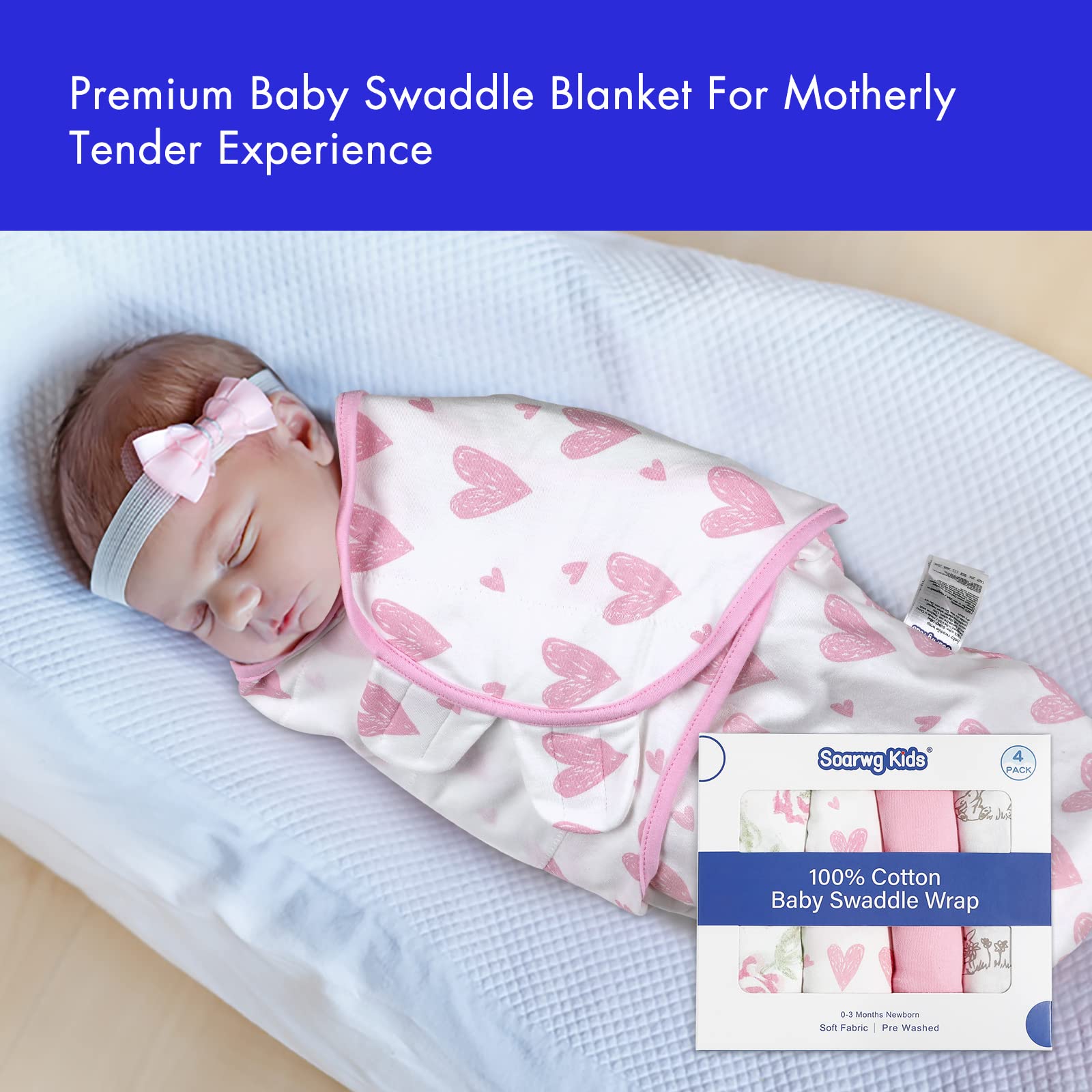Soarwg Kids machine washable swaddle for easy cleaning.