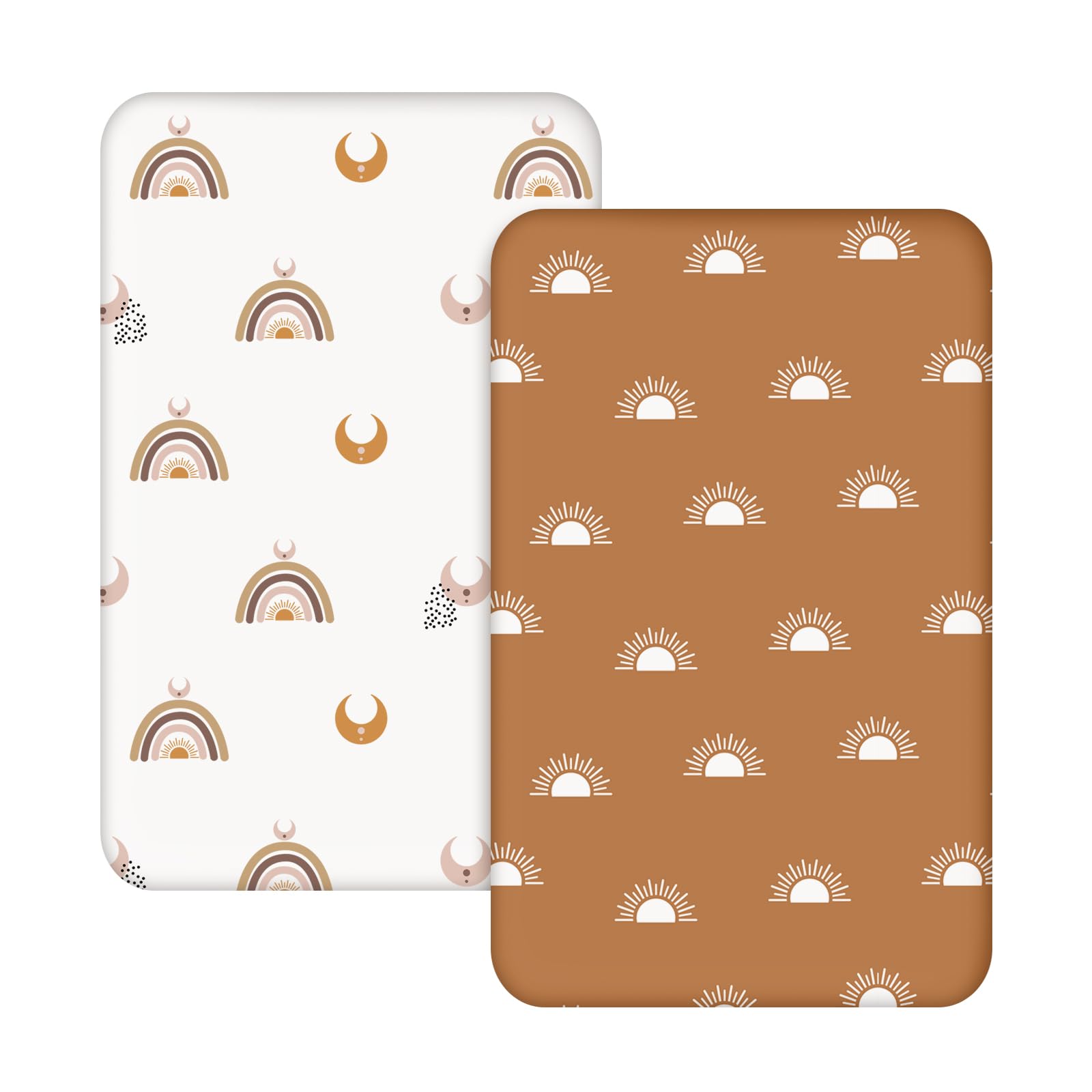 Soarwg Kids mini crib sheet neutral fabric close-up showing soft breathable material