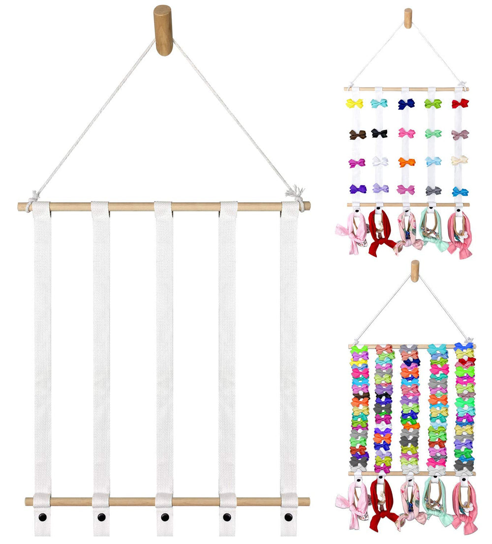 SoCal Buttercup hair bow holder display keeps bows neatly organized for quick selection.