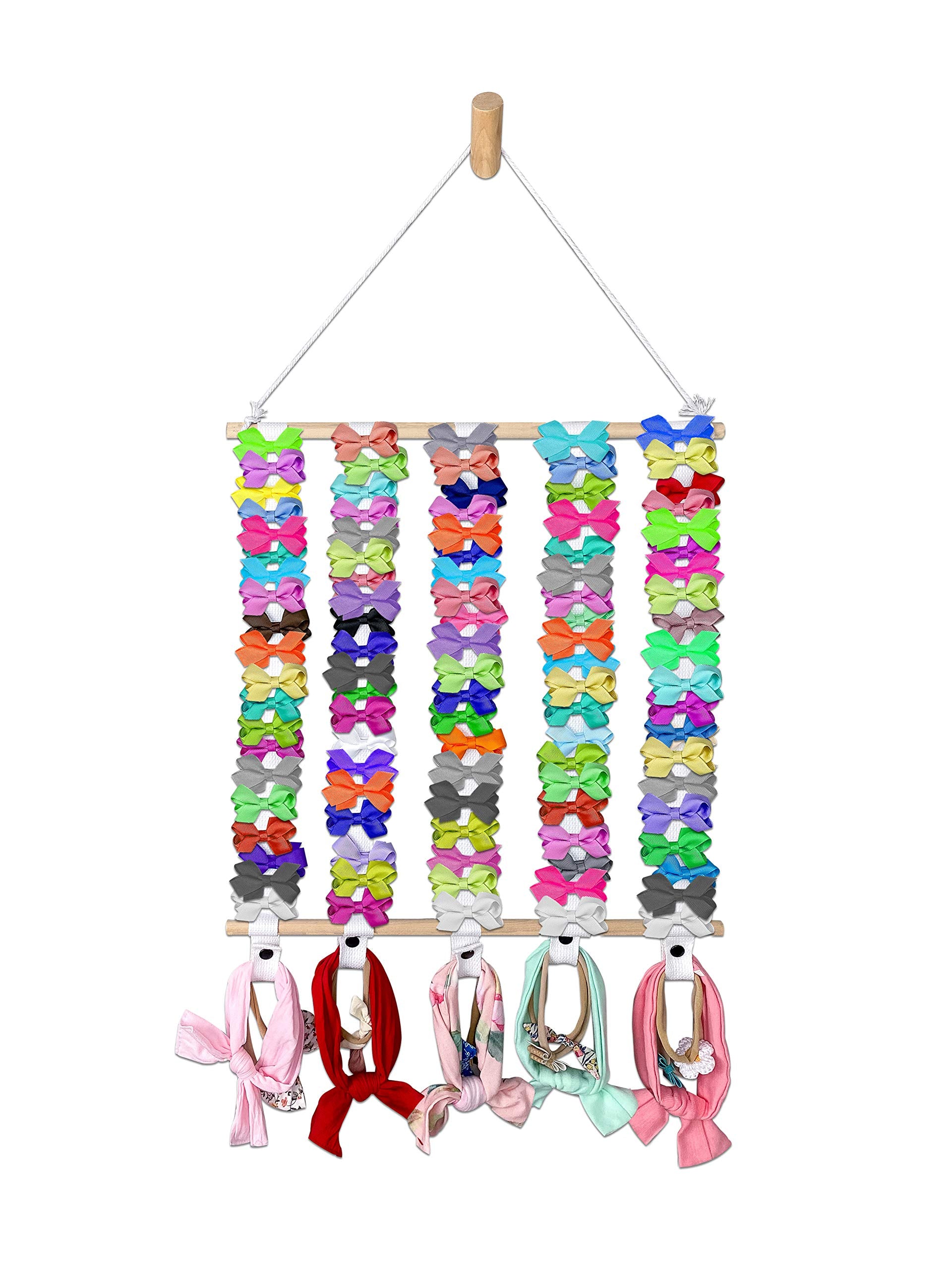 SoCal Buttercup white cotton ribbon detail helps keep clips organized.
