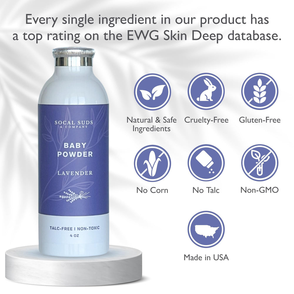 SoCal Suds & Company arrowroot-kaolin absorbency close-up highlights silky texture