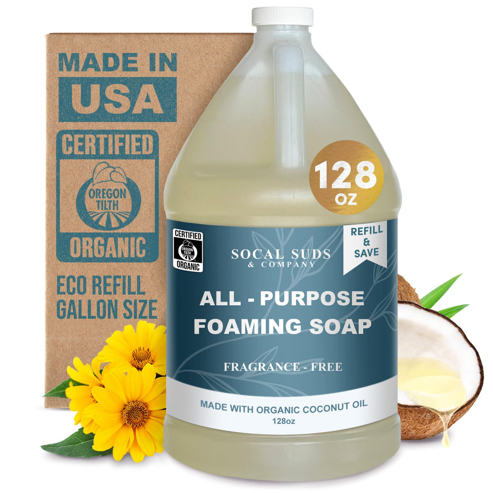SoCal Suds & Company 128oz foaming wash bottle for family use — gentle cleansing