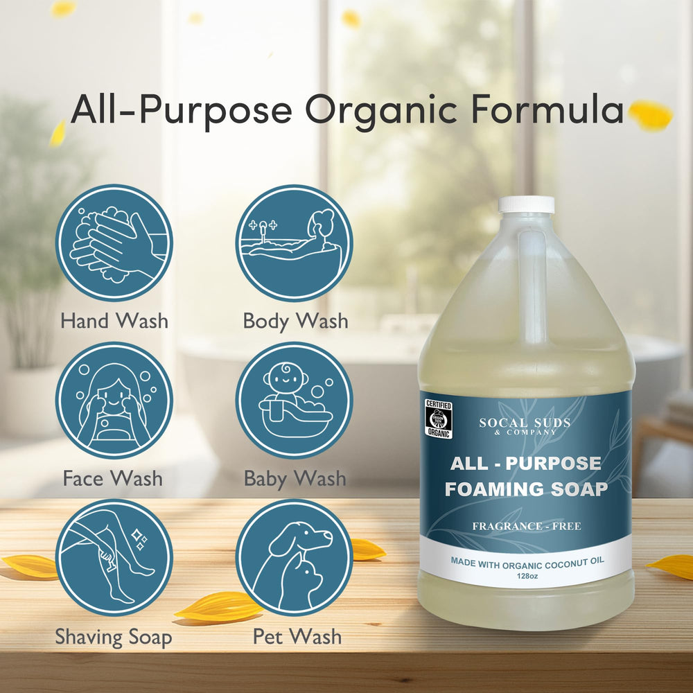 SoCal Suds & Company foaming wash pump top enables easy, mess-free dispensing
