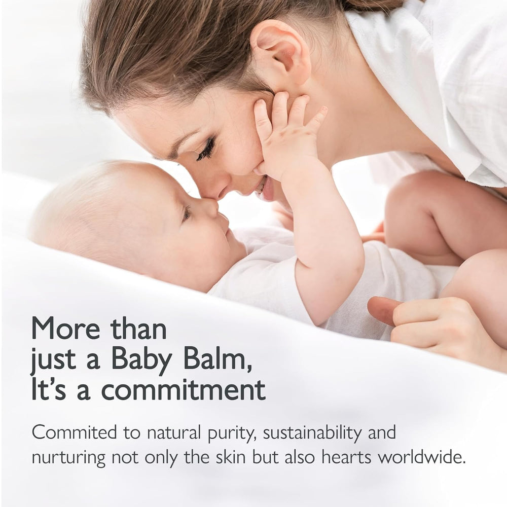 Creamy texture imagery suggests easy spreading on baby skin.