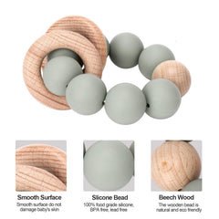Socub teether with beech ring provides a natural chew for babies