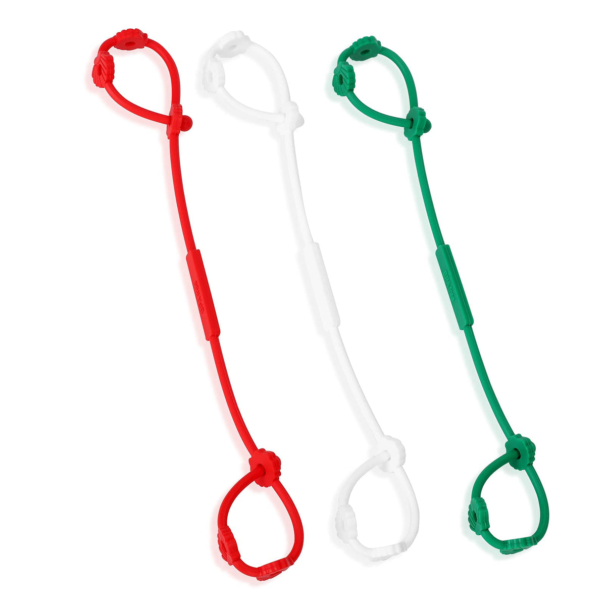 Socub silicone adjustable pacifier teether straps keep pacifiers within reach during meals.