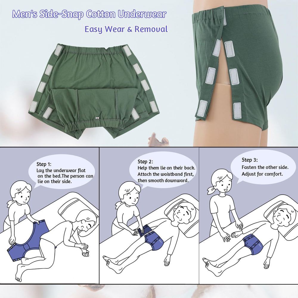 SOEDZUNG breathable cotton underwear for recovery and elderly care with skin-friendly fabric.