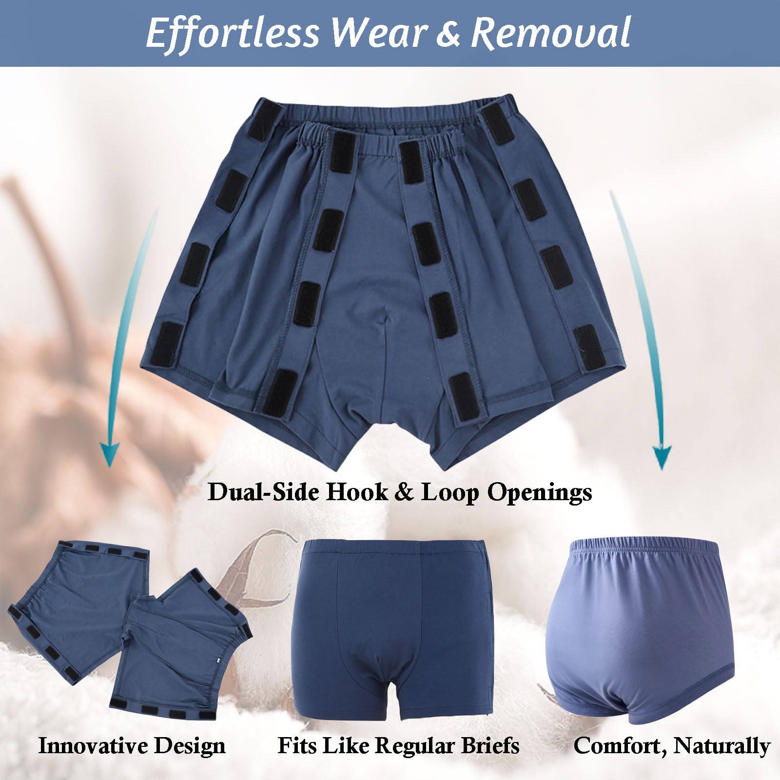 SOEDZUNG easy open side underwear with fasteners enables quick removal and diaper changes