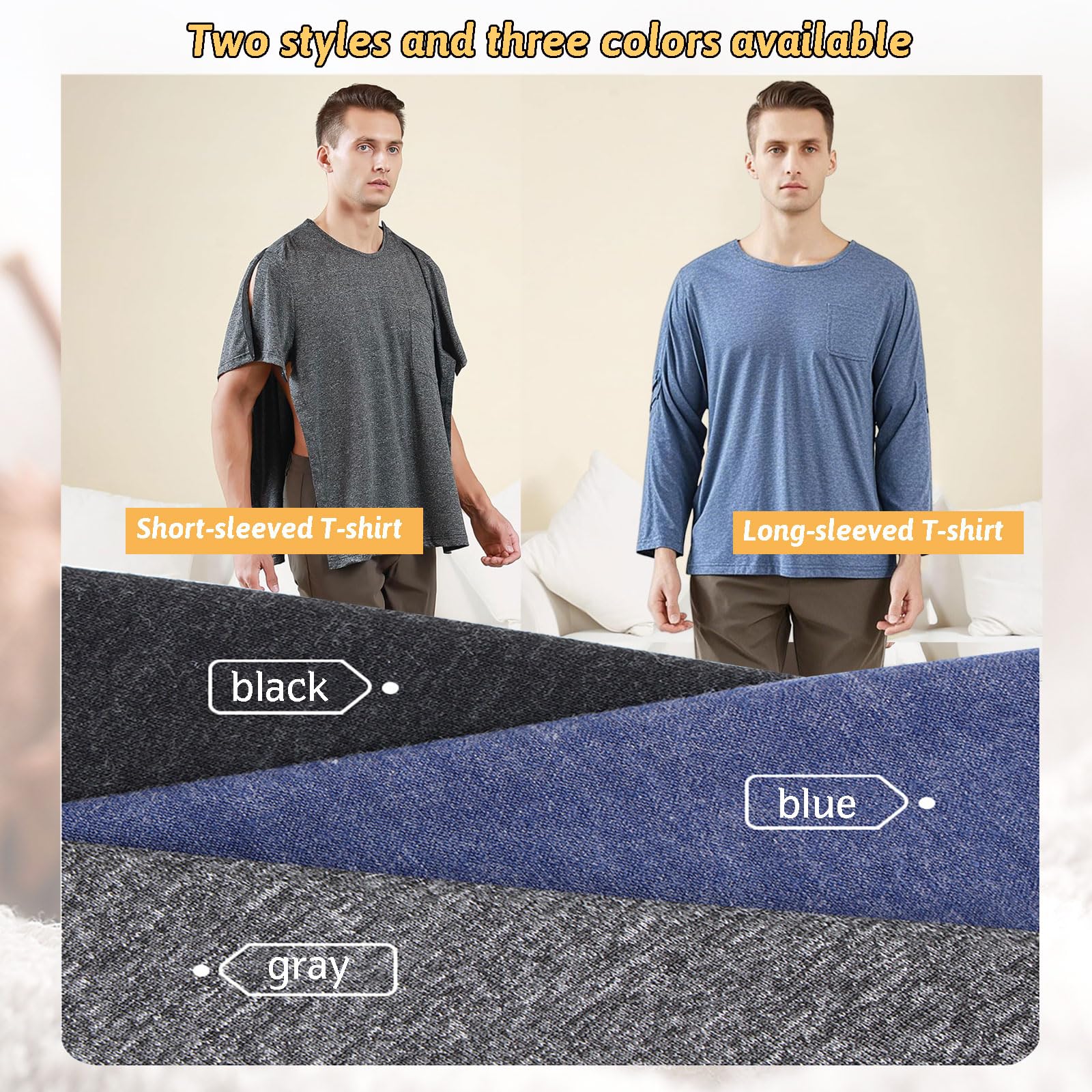 SOEDZUNG Post Shoulder Surgery Shirt grey fabric texture close-up