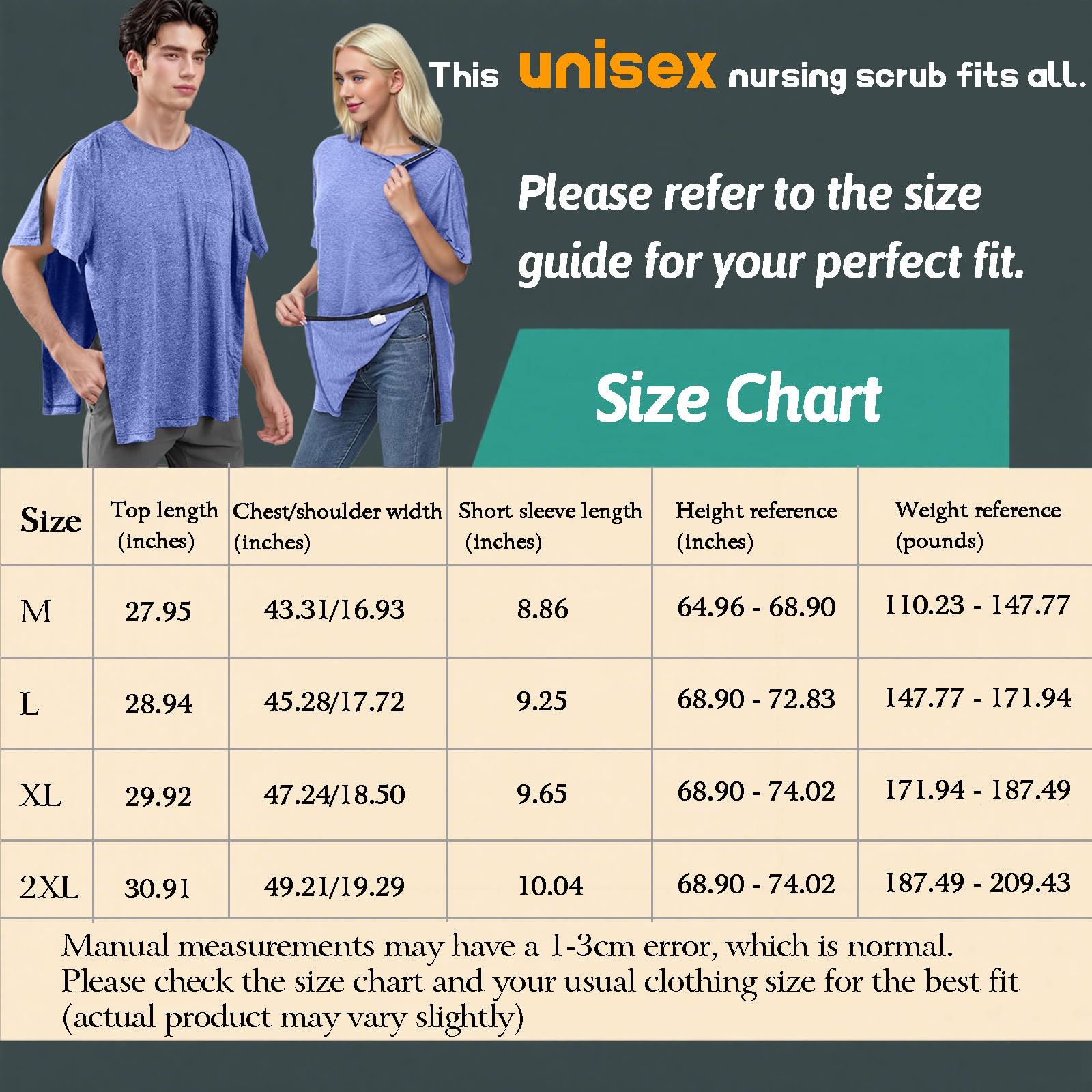 SOEDZUNG Post Shoulder Surgery Shirt model wearing unisex relaxed fit