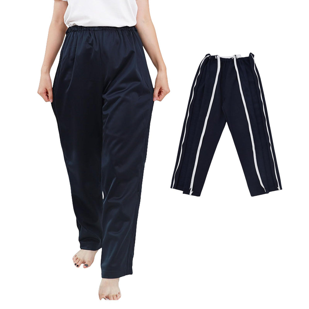 SOEDZUNG post surgery pants with side zipper for easy dressing and inspections.
