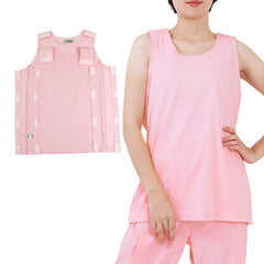 SOEDZUNG sleeveless post-surgery shirt with side tearaway for easy dressing after surgery.