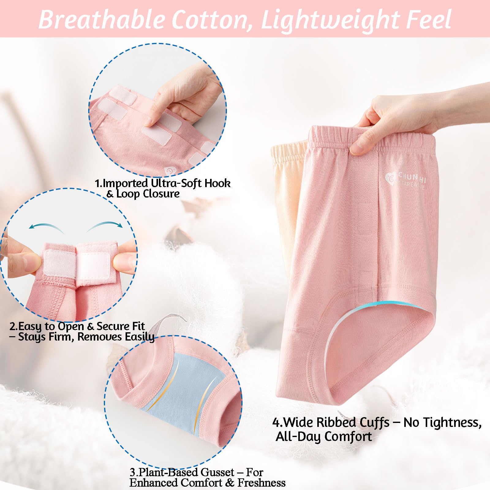 SOEDZUNG stick-on brief with breathable cotton lining for skin comfort.