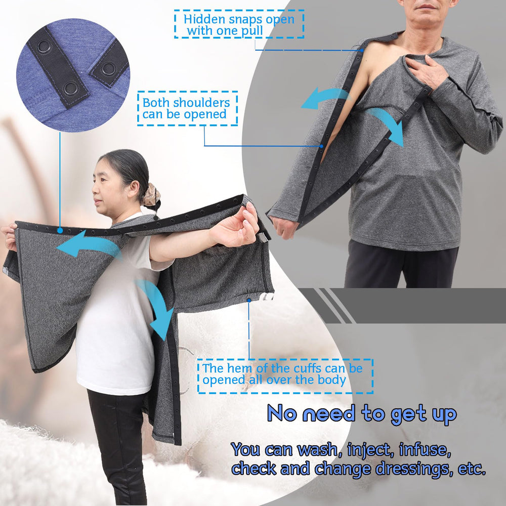 SOEDZUNG tear-away snap closures on the side provide gentle access for care.