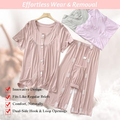 SOEDZUNG Tear Away outfit pink easy-dressing supports caregiver assistance.
