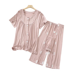 SOEDZUNG Tear Away outfit pink front view promotes comfortable recovery.