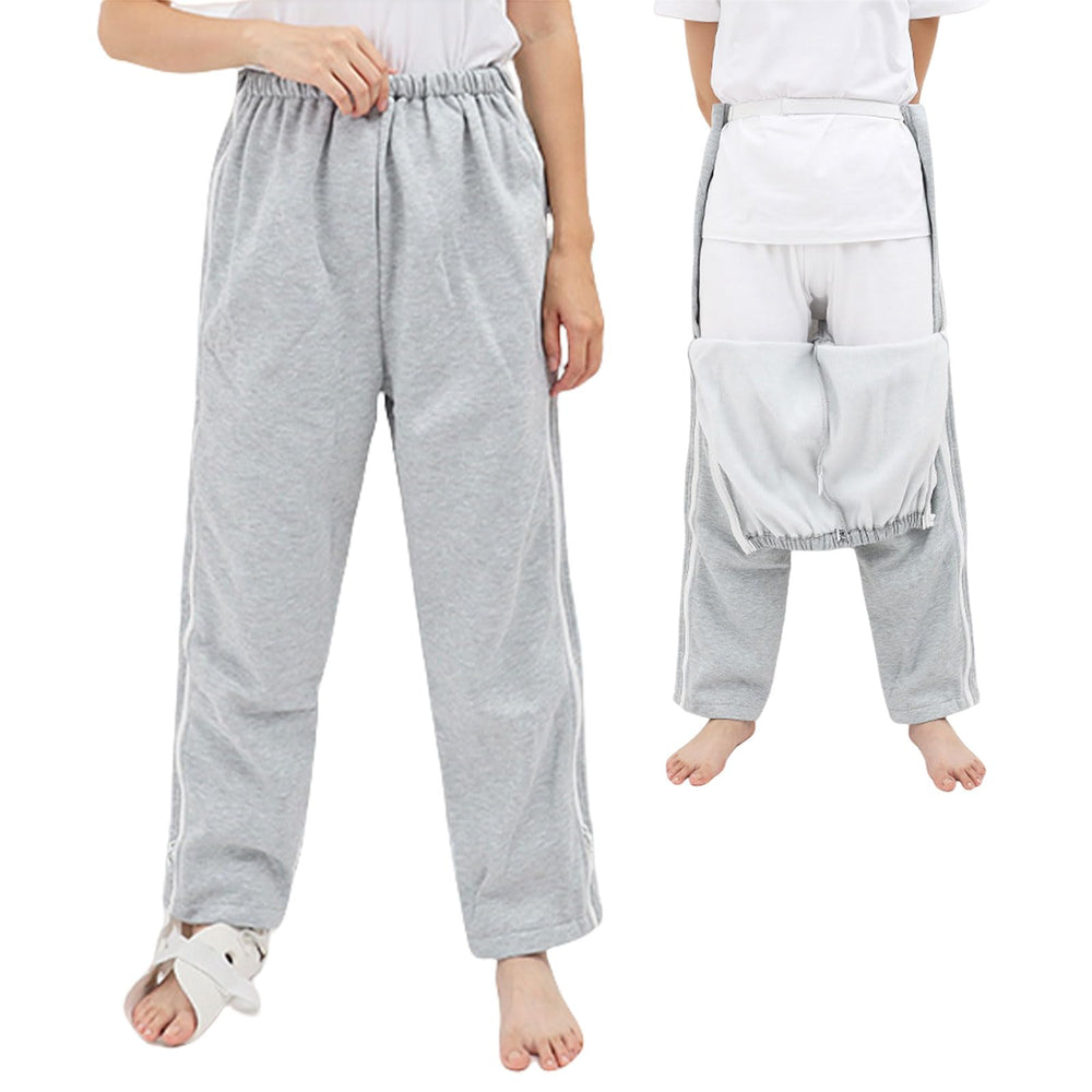 SOEDZUNG post-surgery pants with a side zipper for easy dressing and quick inspections.