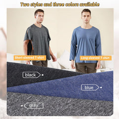 SOEDZUNG blue XL shirt supports dialysis and chemo access with side openings.