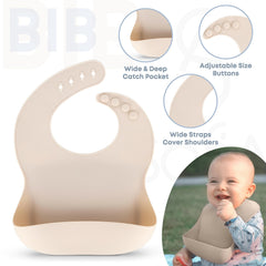 SofiAl adjustable bib catches messes and keeps outfits clean during meals