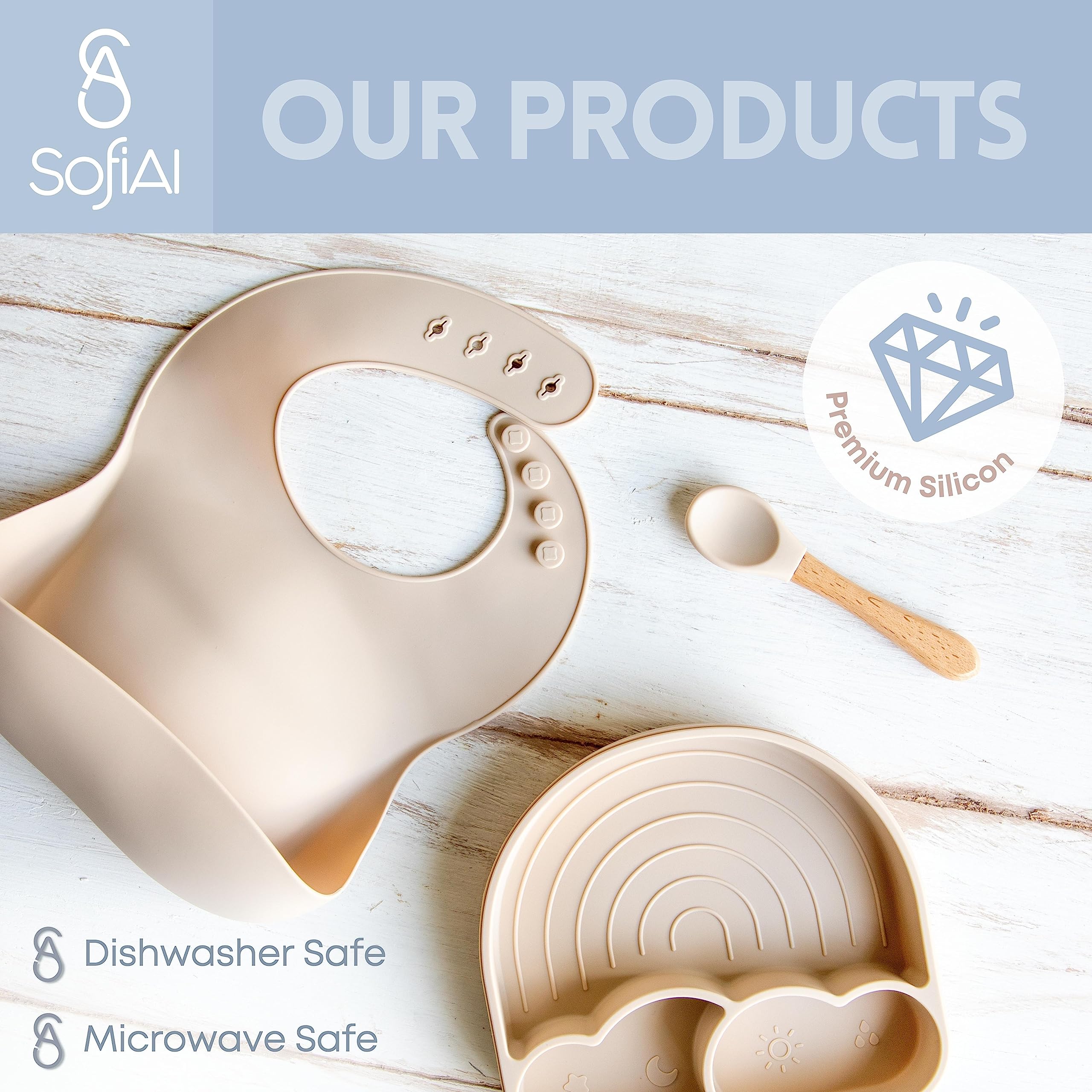 SofiAl suction base sticks to trays, reducing spills on the go