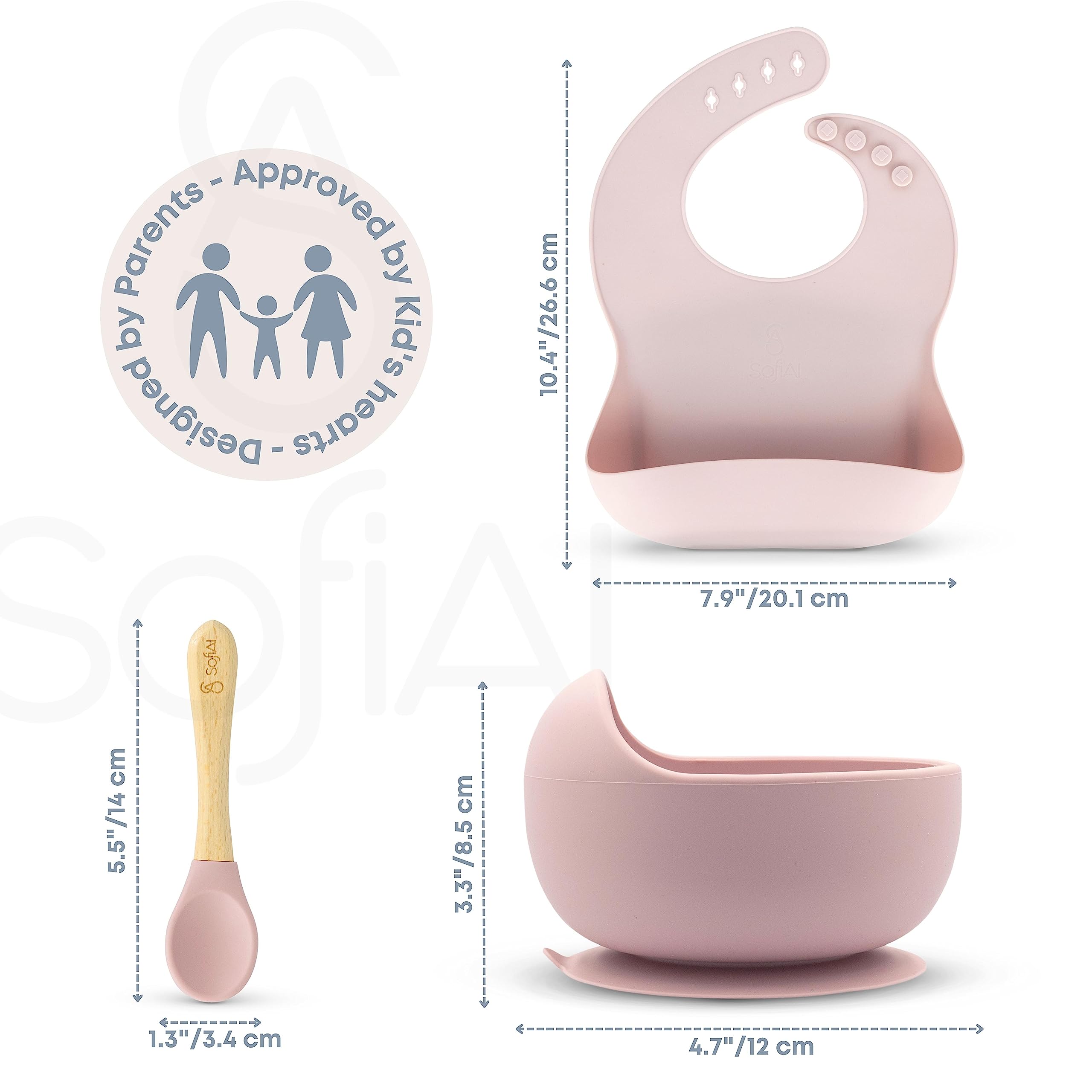 SofiAl feeding set supports self-feeding with easy scooping.