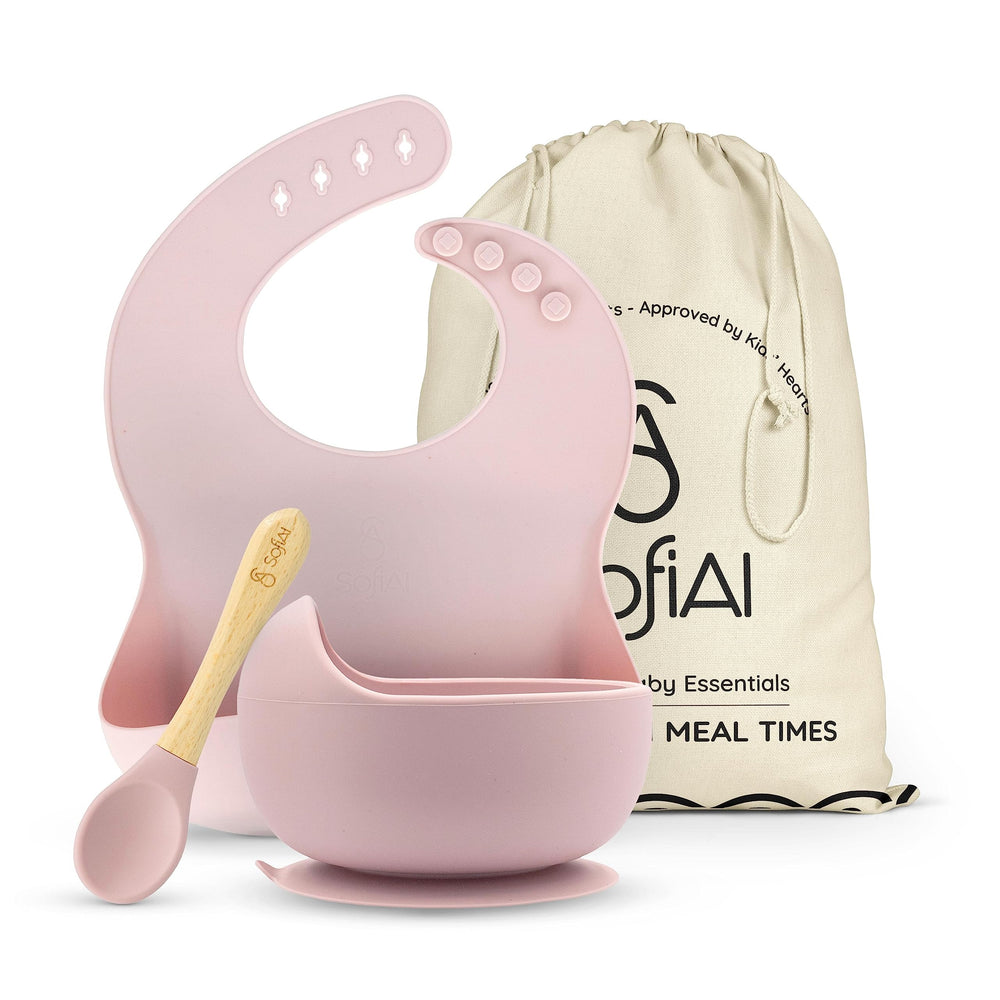 SofiAl all-in-one feeding set with suction plate for mess-free meals.