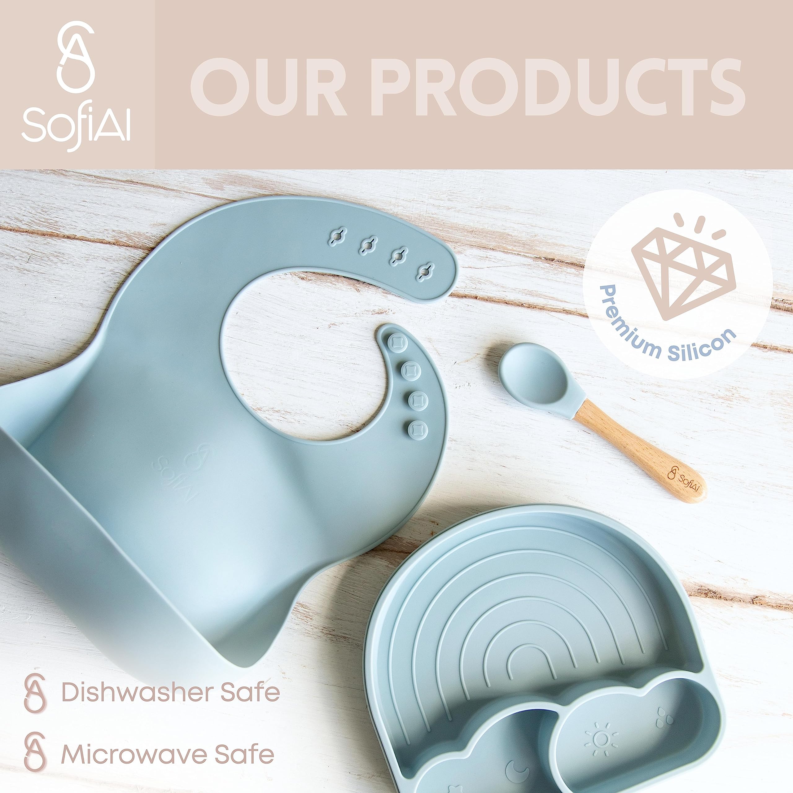SofiAl mess-free meals support independent feeding at home.
