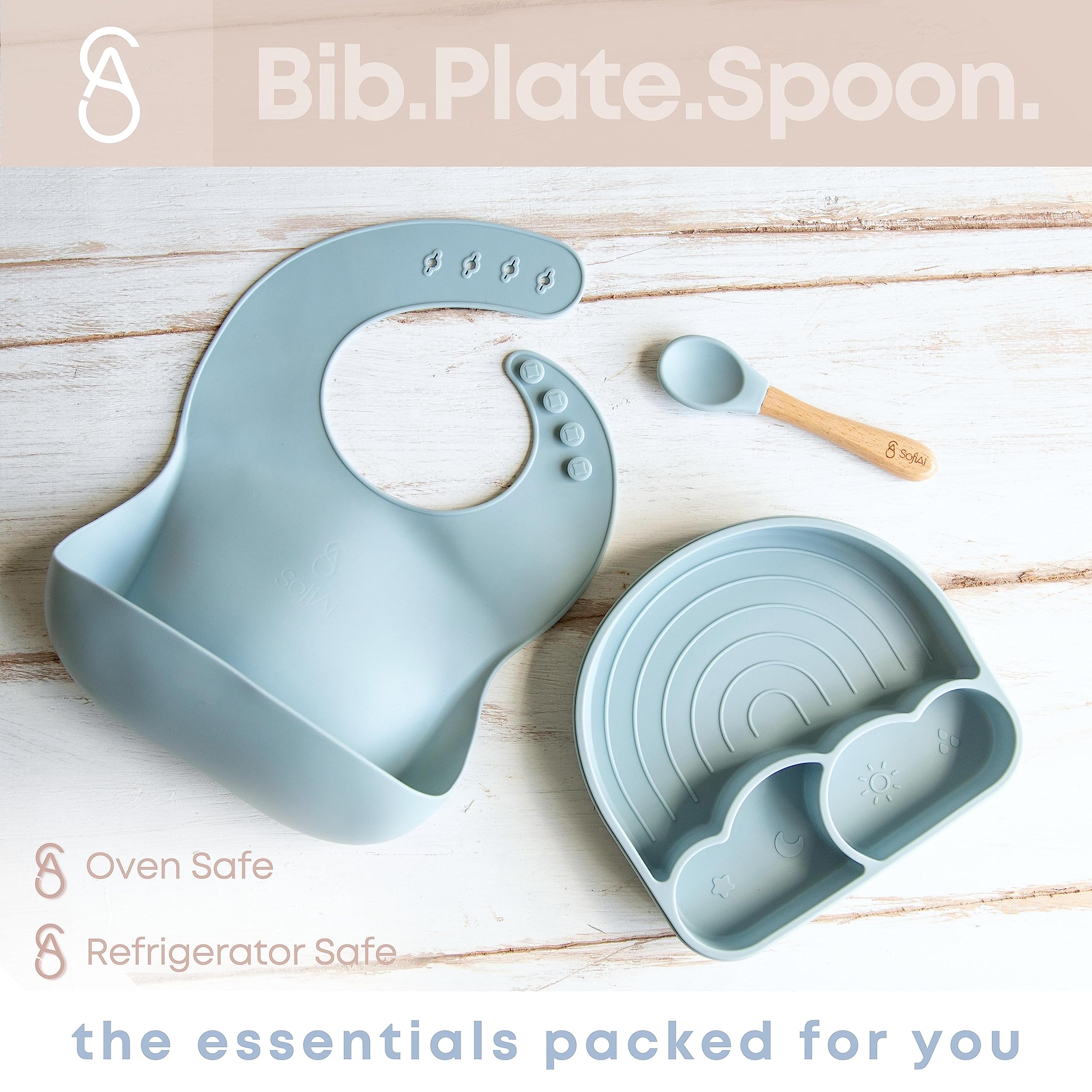 SofiAl suction plate on a tray showcasing spill prevention during meals.