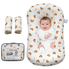 Sofoliana baby lounger with breathable cover for comfortable, supervised lounging.