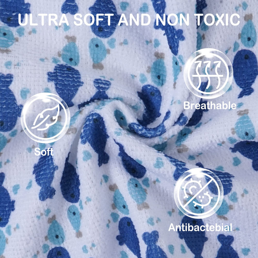 Softan baby washcloths with blue whale design for fun bath moments