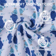 Softan baby washcloths with blue whale design for fun bath moments