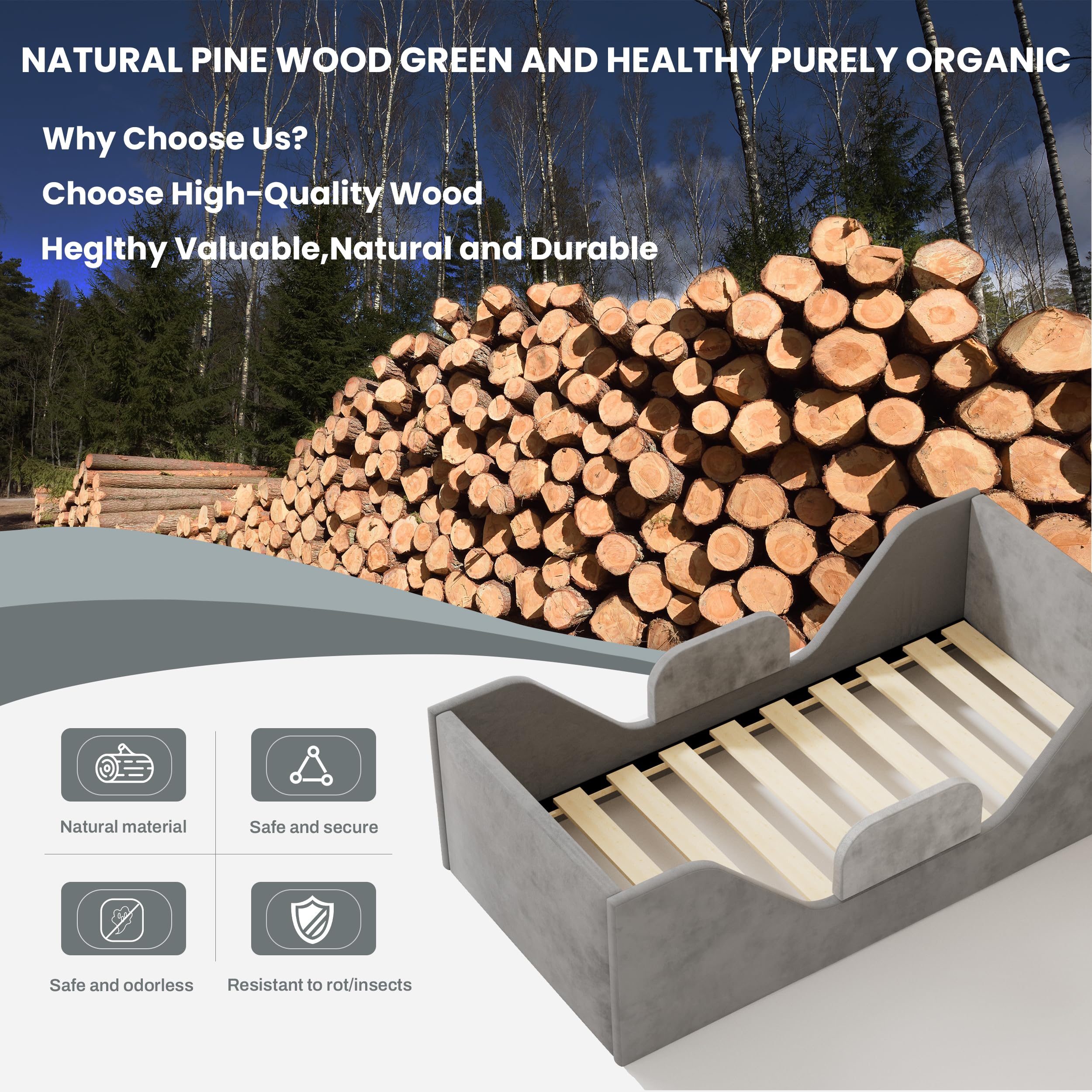 SOFTLYNICE Durable wood-frame image highlighting sturdy construction for long-lasting use.