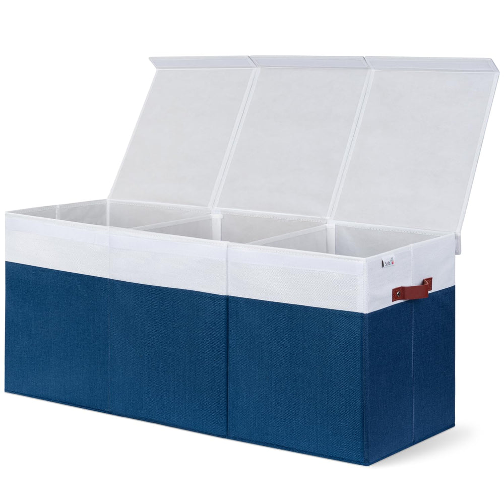 SoftOwl extra-large toy storage organizer with lid protects contents and reduces dust.