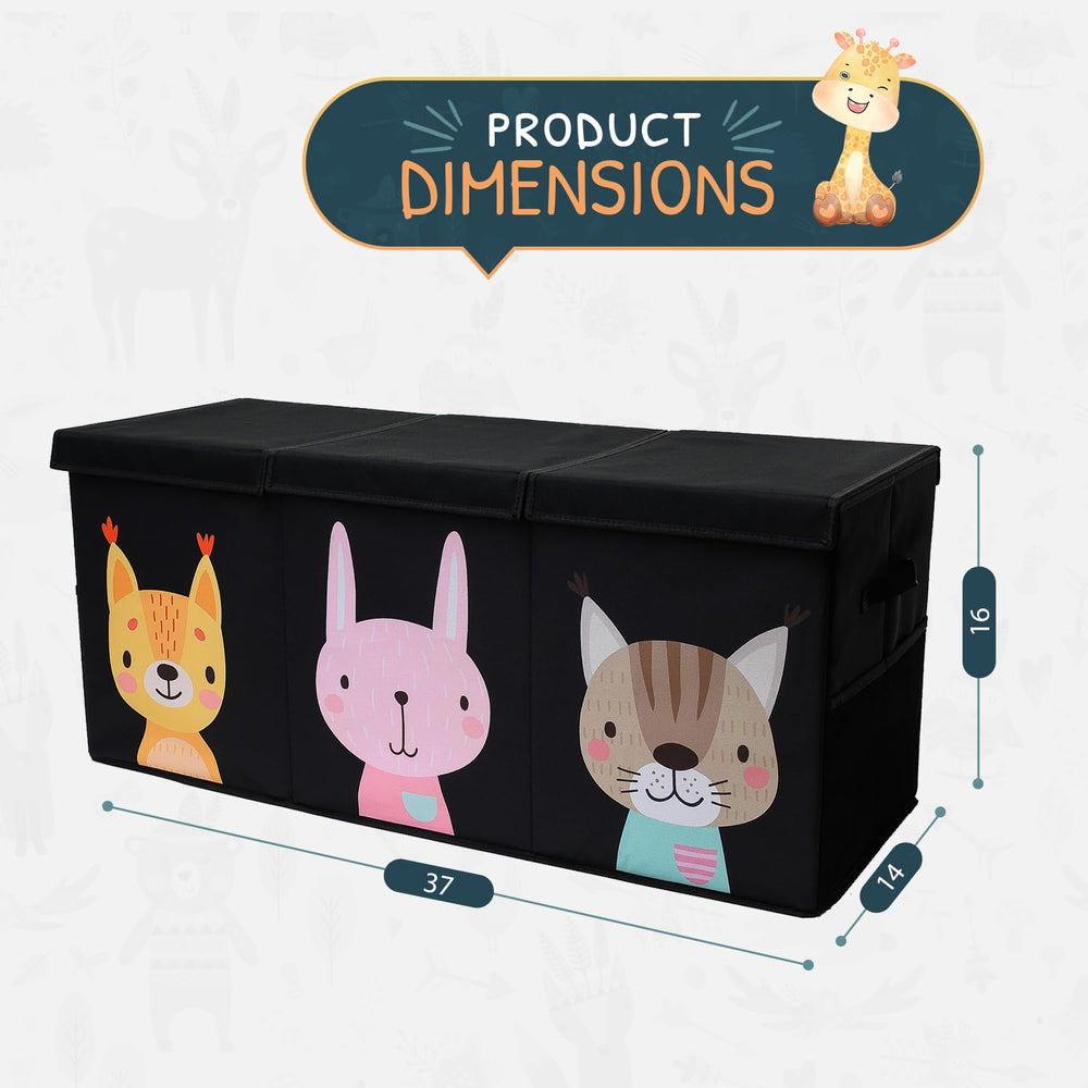 SoftOwl extra-large toy storage organizer with lid side view showing easy access to toys