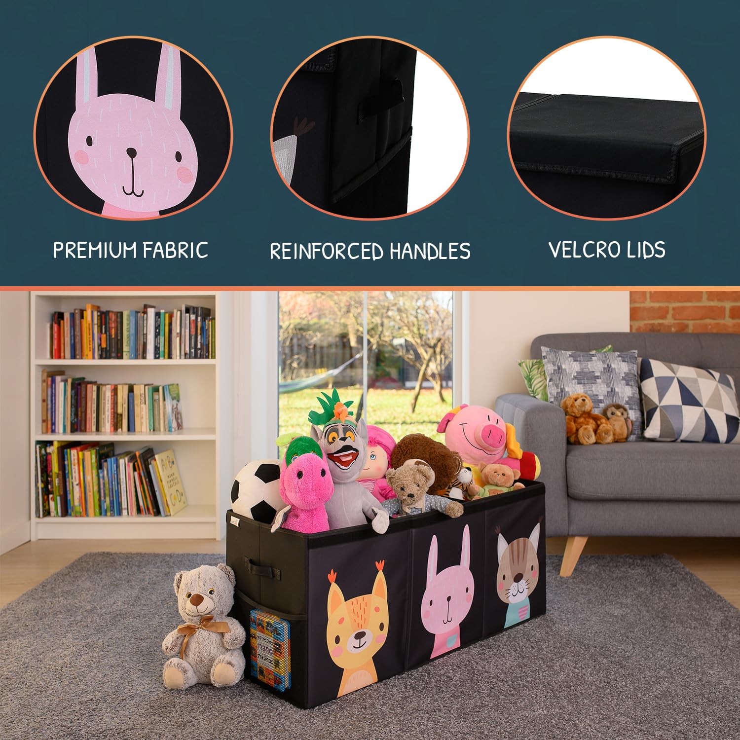 SoftOwl toy storage organizer with divider compartments open for organized sorting