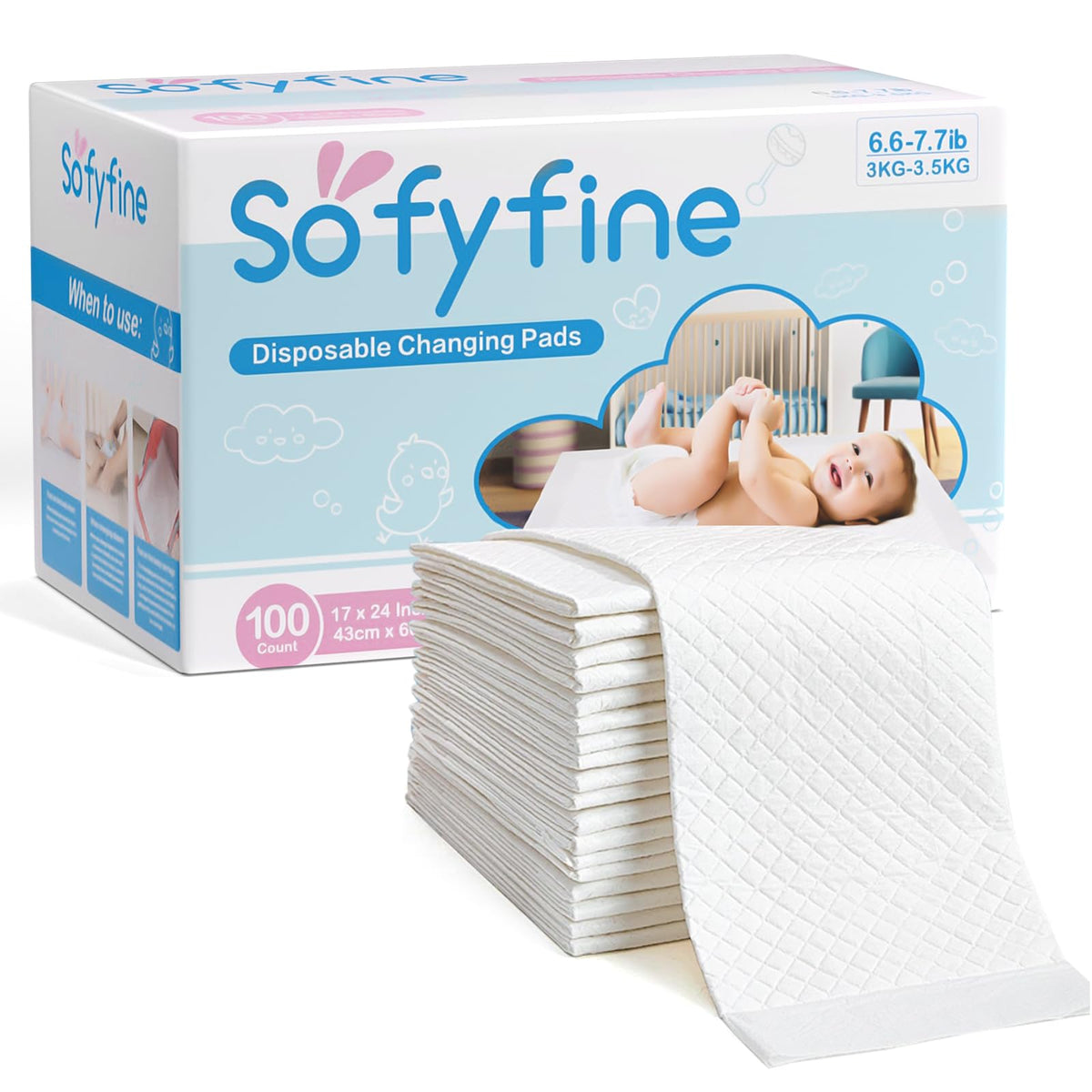 SOFYFINE changing pad with safety materials for newborn use